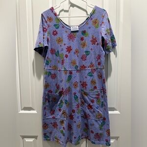 Fresh Produce Colorful Blue Floral Print Dress M